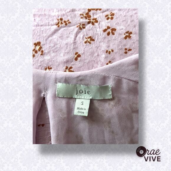 Joie Bethwyn Soft Pink Floral Wrap Dress Size Small - Picture 4 of 6